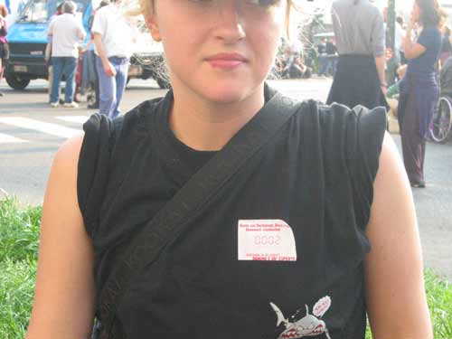 picture of person wearing sticker