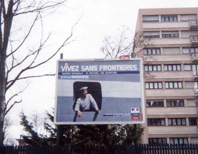 photo of an french navy recruitment ad in strb